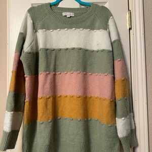 Suzanne Betro Multicolor Striped Sweater